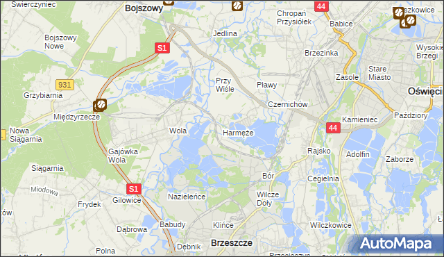 mapa Harmęże, Harmęże na mapie Targeo