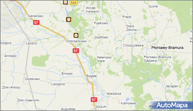 mapa Helenowo Stare, Helenowo Stare na mapie Targeo