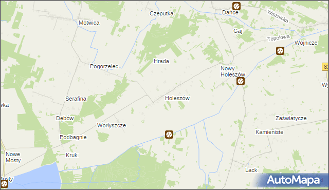 mapa Holeszów, Holeszów na mapie Targeo