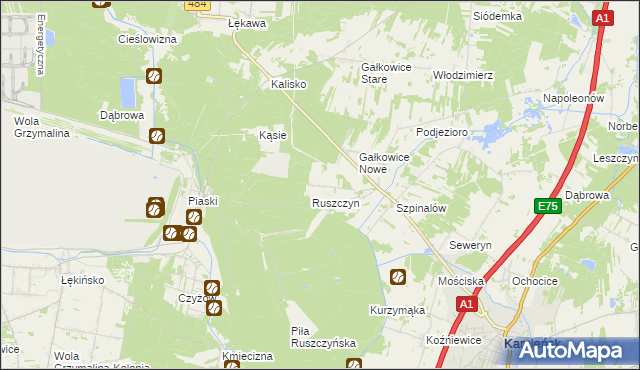 mapa Huby Ruszczyńskie, Huby Ruszczyńskie na mapie Targeo