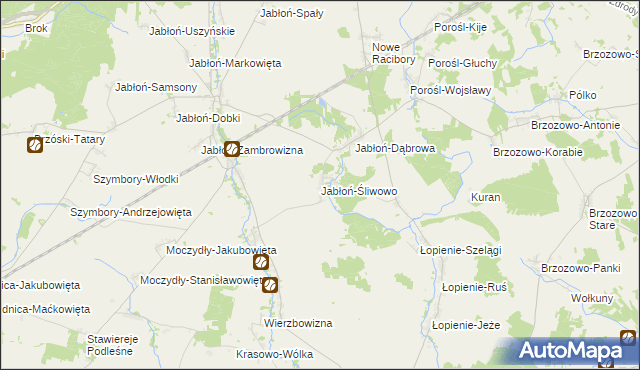 mapa Jabłoń-Śliwowo, Jabłoń-Śliwowo na mapie Targeo