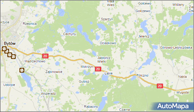 mapa Jabłończ Wielki, Jabłończ Wielki na mapie Targeo