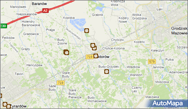 mapa Jaktorów, Jaktorów na mapie Targeo