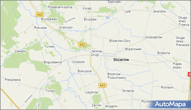 mapa Janków Trzeci gmina Blizanów, Janków Trzeci gmina Blizanów na mapie Targeo