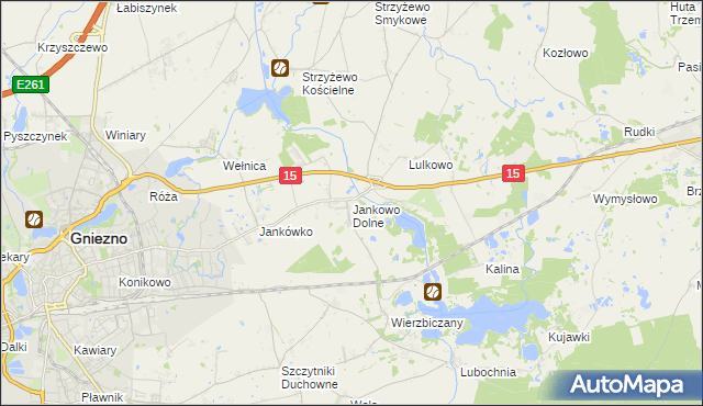 mapa Jankowo Dolne, Jankowo Dolne na mapie Targeo