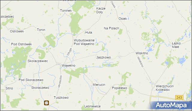 mapa Jaszkowo gmina Sośno, Jaszkowo gmina Sośno na mapie Targeo