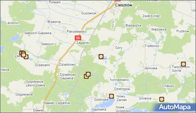 mapa Jawor gmina Cieszków, Jawor gmina Cieszków na mapie Targeo