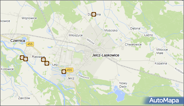 mapa Jelcz-Laskowice, Jelcz-Laskowice na mapie Targeo