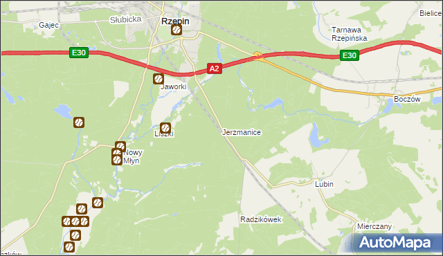 mapa Jerzmanice, Jerzmanice na mapie Targeo