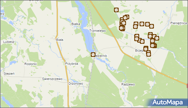 mapa Jeziernik gmina Rzeczenica, Jeziernik gmina Rzeczenica na mapie Targeo