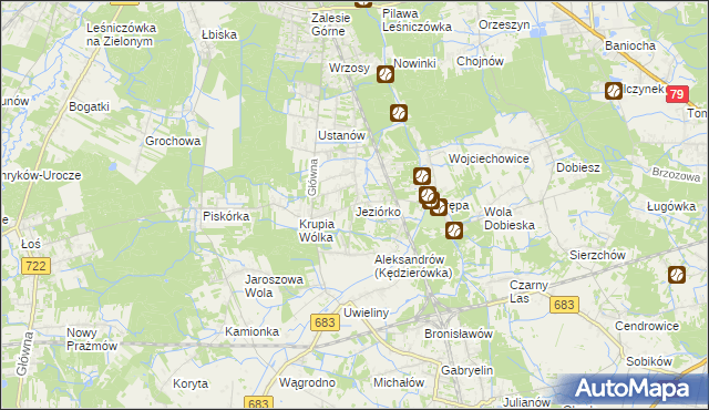 mapa Jeziórko gmina Prażmów, Jeziórko gmina Prażmów na mapie Targeo