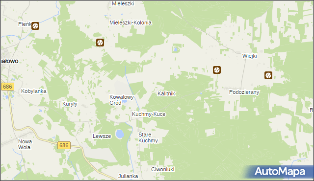 mapa Kalitnik, Kalitnik na mapie Targeo