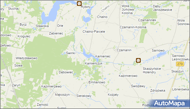 mapa Kamieniec gmina Topólka, Kamieniec gmina Topólka na mapie Targeo