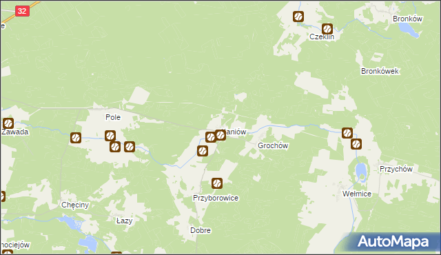 mapa Kaniów gmina Gubin, Kaniów gmina Gubin na mapie Targeo