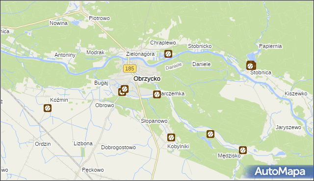 mapa Karczemka gmina Obrzycko, Karczemka gmina Obrzycko na mapie Targeo