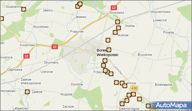 mapa Karolew gmina Borek Wielkopolski, Karolew gmina Borek Wielkopolski na mapie Targeo