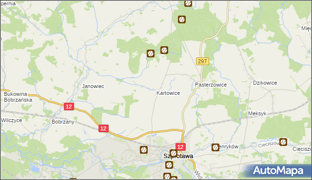 mapa Kartowice, Kartowice na mapie Targeo