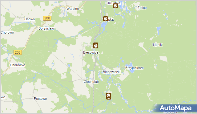 mapa Kawka gmina Kępice, Kawka gmina Kępice na mapie Targeo