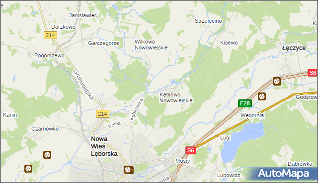 mapa Kębłowo Nowowiejskie, Kębłowo Nowowiejskie na mapie Targeo