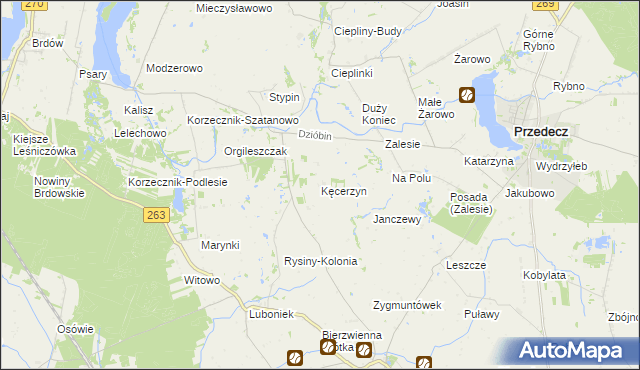 mapa Kęcerzyn, Kęcerzyn na mapie Targeo