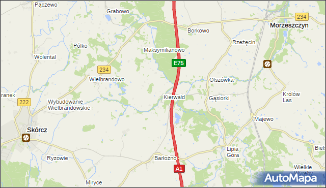 mapa Kierwałd, Kierwałd na mapie Targeo