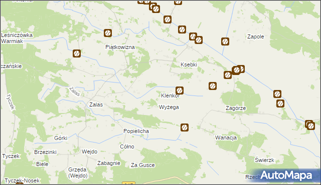 mapa Klenkor, Klenkor na mapie Targeo