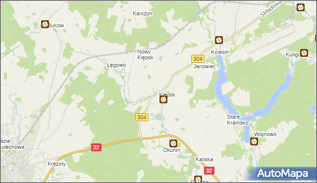 mapa Klępsk, Klępsk na mapie Targeo