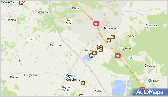 mapa Knyszyn-Zamek, Knyszyn-Zamek na mapie Targeo