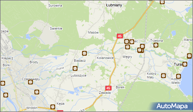 mapa Kolanowice, Kolanowice na mapie Targeo