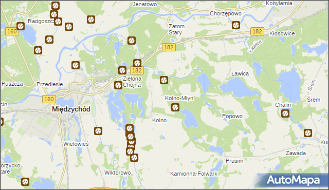 mapa Kolno-Młyn, Kolno-Młyn na mapie Targeo