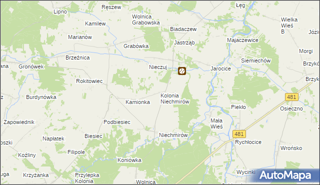 mapa Kolonia Niechmirów, Kolonia Niechmirów na mapie Targeo