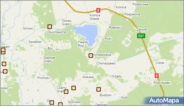 mapa Komaszówka gmina Augustów, Komaszówka gmina Augustów na mapie Targeo