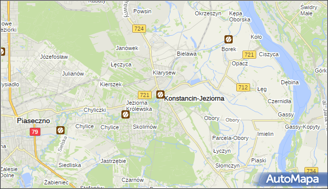 mapa Konstancin-Jeziorna, Konstancin-Jeziorna na mapie Targeo