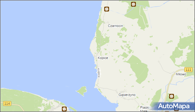 mapa Kopice gmina Stepnica, Kopice gmina Stepnica na mapie Targeo