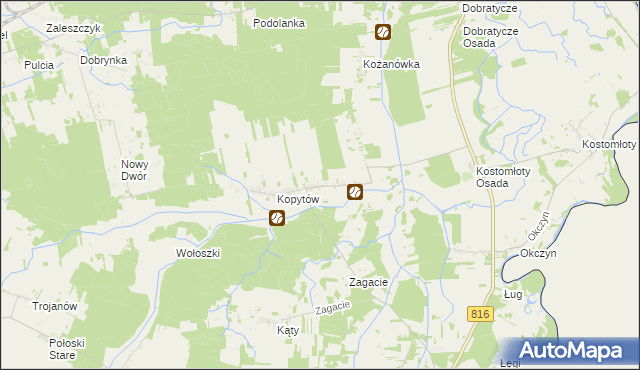 mapa Kopytów-Kolonia, Kopytów-Kolonia na mapie Targeo