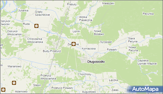 mapa Kornaciska, Kornaciska na mapie Targeo