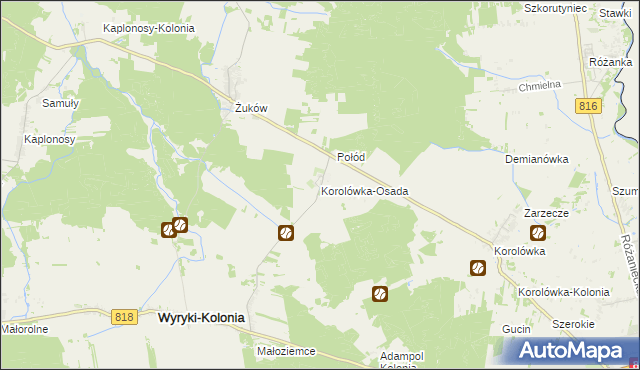 mapa Korolówka-Osada, Korolówka-Osada na mapie Targeo