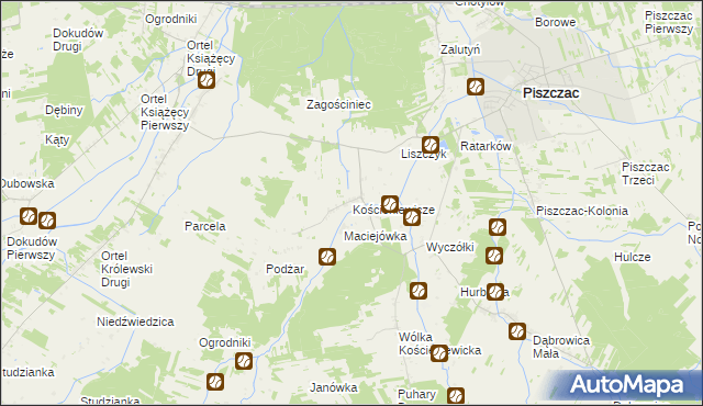 mapa Kościeniewicze, Kościeniewicze na mapie Targeo