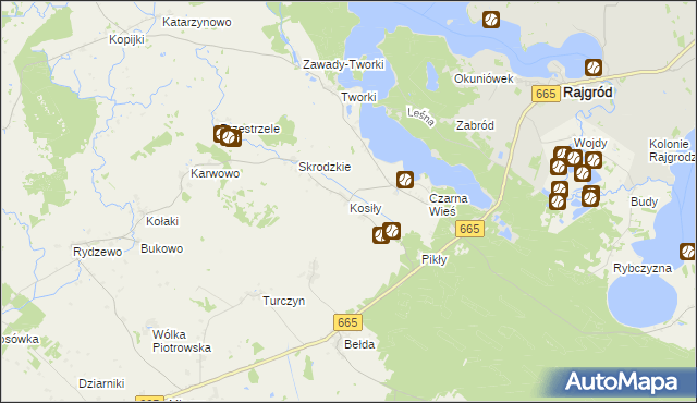 mapa Kosiły, Kosiły na mapie Targeo