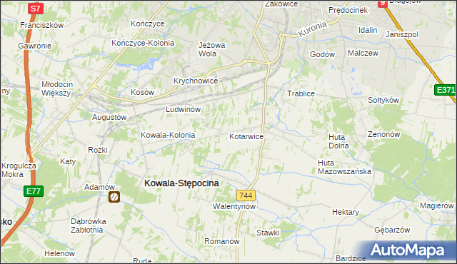 mapa Kotarwice, Kotarwice na mapie Targeo