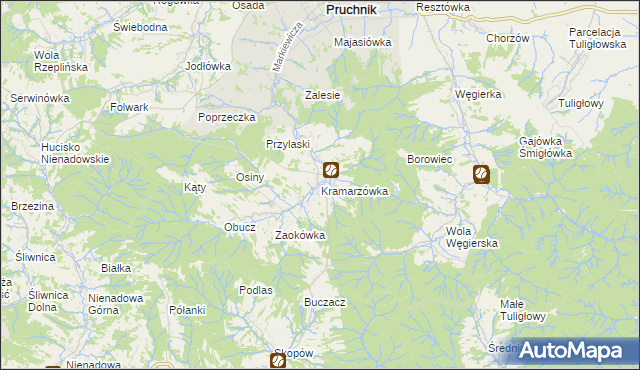 mapa Kramarzówka, Kramarzówka na mapie Targeo