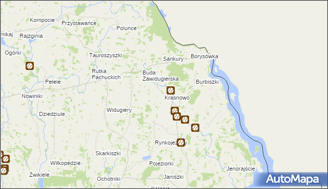 mapa Krasnowo, Krasnowo na mapie Targeo