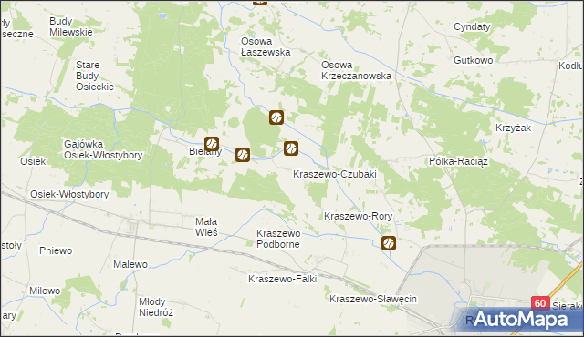 mapa Kraszewo-Czubaki, Kraszewo-Czubaki na mapie Targeo