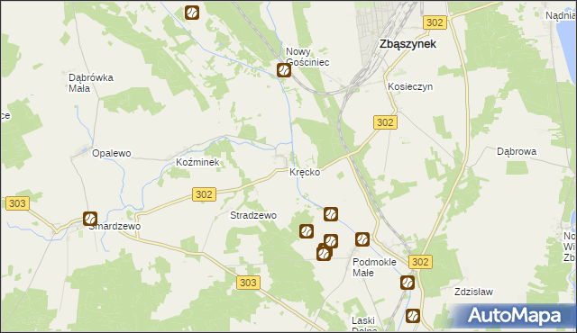 mapa Kręcko, Kręcko na mapie Targeo