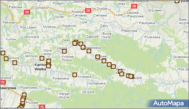 mapa Królowa Górna, Królowa Górna na mapie Targeo