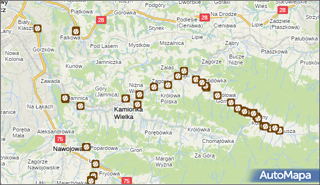 mapa Królowa Polska, Królowa Polska na mapie Targeo