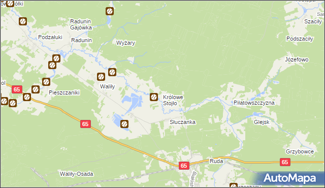 mapa Królowe Stojło, Królowe Stojło na mapie Targeo