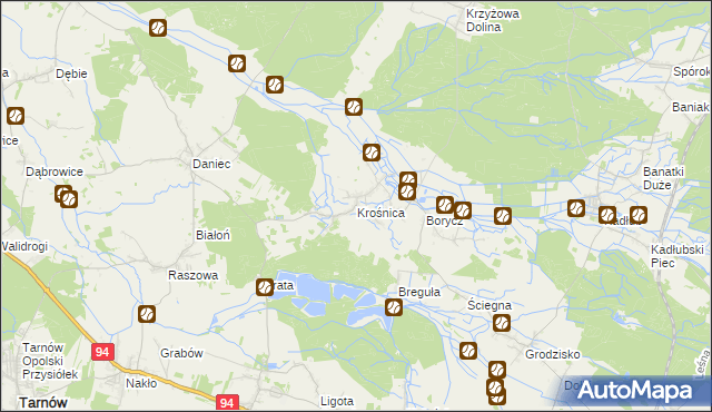 mapa Krośnica gmina Izbicko, Krośnica gmina Izbicko na mapie Targeo
