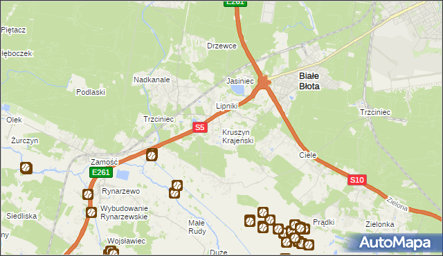 mapa Kruszyn Krajeński, Kruszyn Krajeński na mapie Targeo