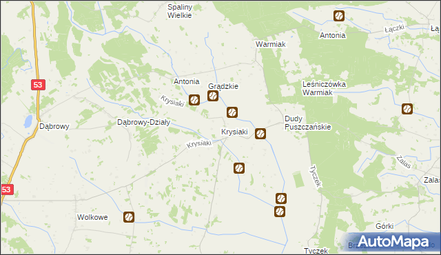 mapa Krysiaki gmina Myszyniec, Krysiaki gmina Myszyniec na mapie Targeo